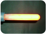 Coated Molybdenum electrode heated at 1000°C